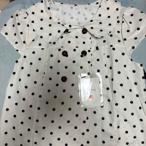 [BUNJANG] Heinana Double Button Polka Dot Short Sleeve Top and Midi Skirt Set / [헤이나나] 더블버튼 도트 반팔, 치마