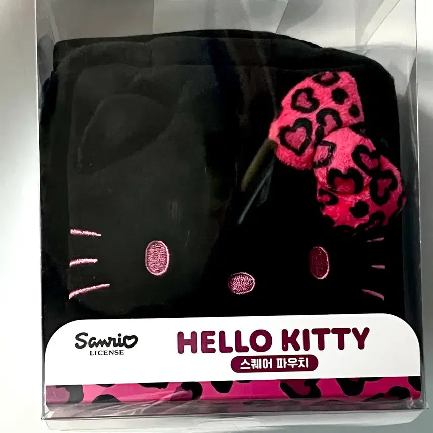 [BUNJANG] Hello Kitty Black Leopard Square Pouch / (새상품)헬로키티 블랙호피 스퀘어 파우치