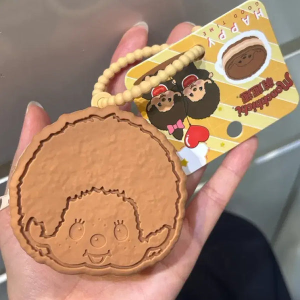 [BUNJANG] Monchhichi Cookie Silicone Coin Pouch Keychain / 몬치치 쿠키 실리콘 동전지갑 키링 얼굴빵 열쇠고리