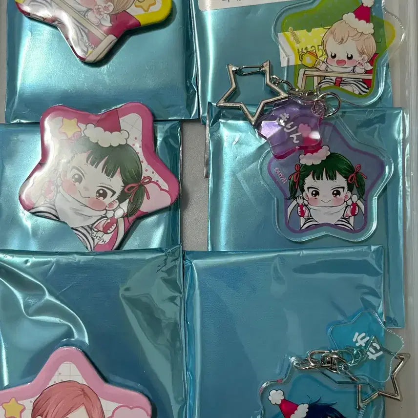 [BUNJANG] Gakuen Babysitters (Gakubesh) Star Acrylic Keyring & Tin Badge Set / 학원베이비시터즈 학베시 별 키링 캔뱃지