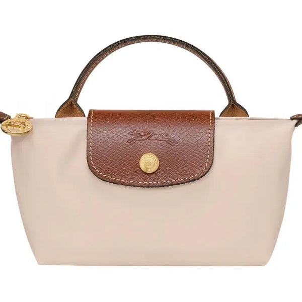 [BUNJANG] Longchamp Le Pliage Mini Handle Pouch Bag Beige / 롱샴 르플레아쥬 미니 핸들파우치백 정품