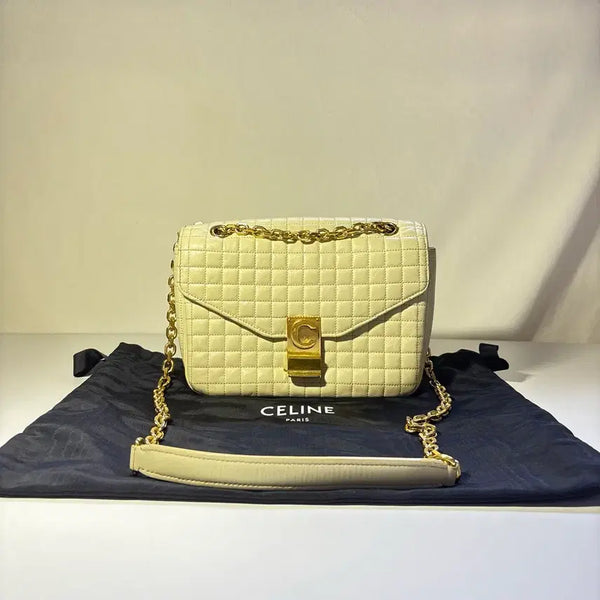 [BUNJANG] Celine Quilted Chain Shoulder Bag Ivory / 셀린느 C백 퀄팅 체인 숄더백 아이보리 정품