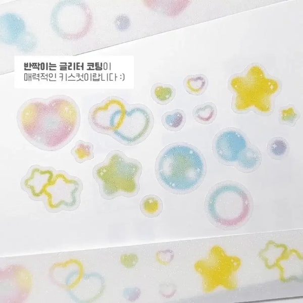 [BUNJANG] Moya Factory Glitter Sticker Set / 모야팩토리 글리터블러 키스컷
