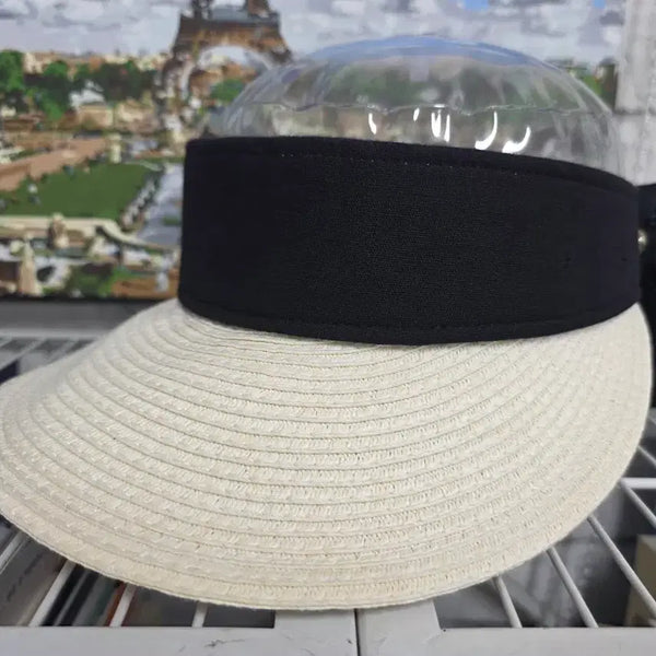 [BUNJANG] Rinks Women's Summer Golf Hat Rattan Ribbon Sun Cap Visor (Free Size) / 링스 여성 여름골프모자 라탄 리본 썬캡 썬바이저 (프리) KH57