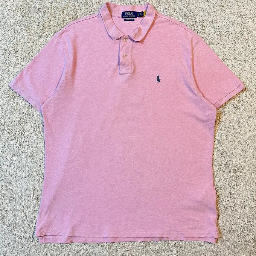 [BUNJANG] Polo Ralph Lauren Custom Slim Fit Blue Pony Short Sleeve Polo Shirt Pink XL / [XL] 폴로 랄프로렌 신형 QR 커스텀 슬림핏 블루포니 반팔 카라티