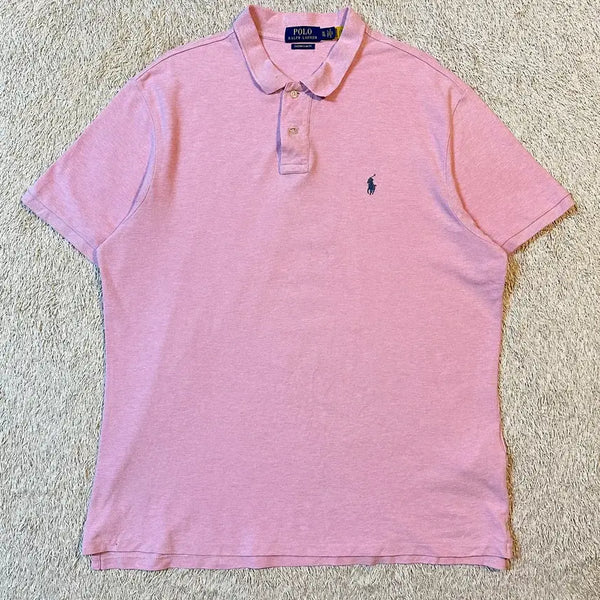 [BUNJANG] Polo Ralph Lauren Custom Slim Fit Blue Pony Short Sleeve Polo Shirt Pink XL / [XL] 폴로 랄프로렌 신형 QR 커스텀 슬림핏 블루포니 반팔 카라티