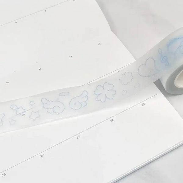 [BUNJANG] Fivetime Cubic Blue Kiss Cut Washi Tape / 피바타임 큐빅감성블루 키스컷