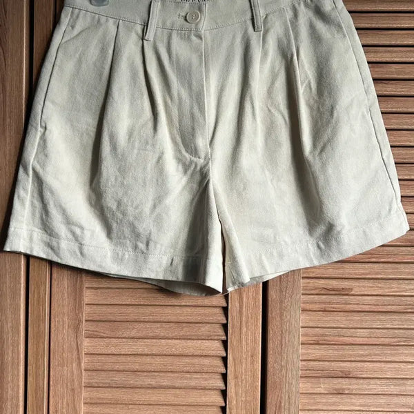 [BUNJANG] Prevail Beige Pintuck Shorts Size S / 프리베일 베이지 핀턱 반바지 S