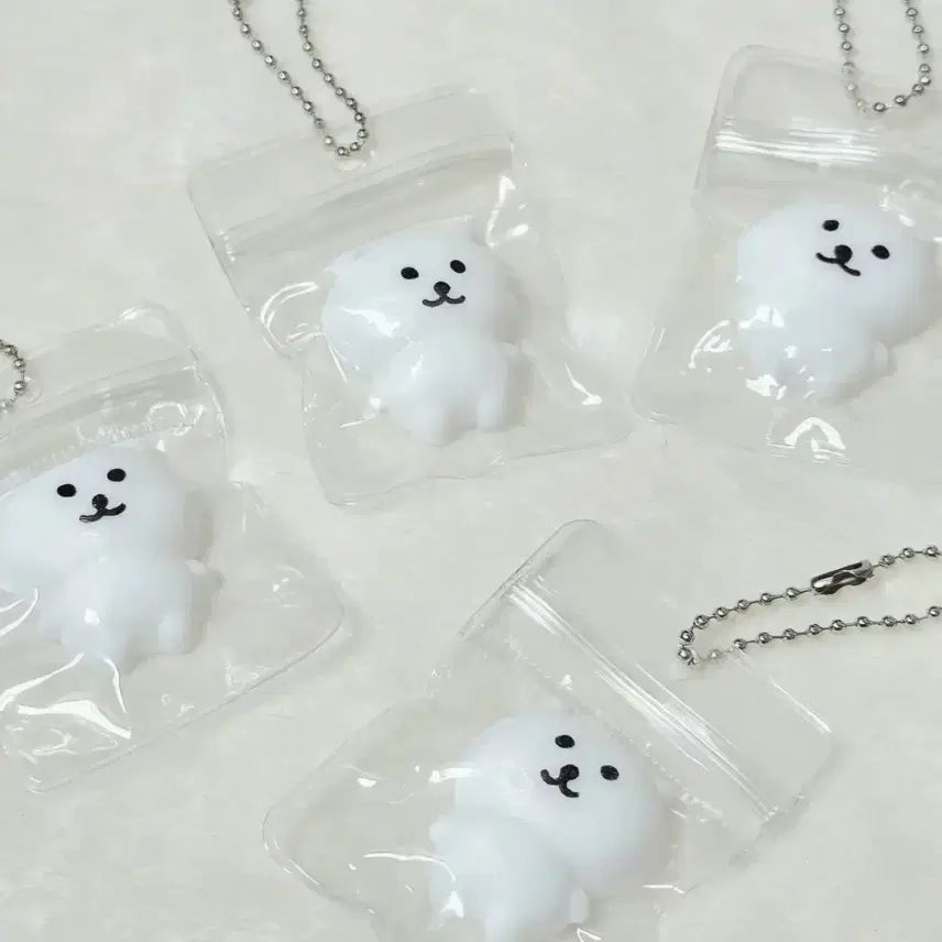 [BUNJANG] Nongdamgom Zipper Bag Squishy Keychain / 농담곰 지퍼백 말랑이 스퀴시 키링