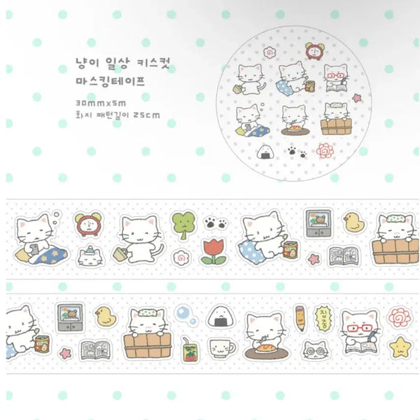 [BUNJANG] Buckwheat Soap "Cat's Daily Life" Kiss-Cut Sticker Set / 메밀솝 - 냥이 일상 키스컷
