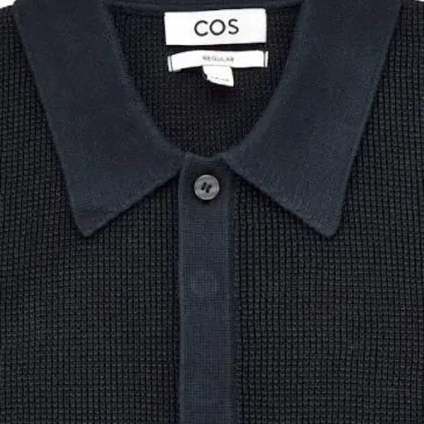 [BUNJANG] Cos Regular Fit Knitted Polo Shirt Dark Navy / 코스 Cos 레귤러핏 니티드 폴로 셔츠 다크네이비