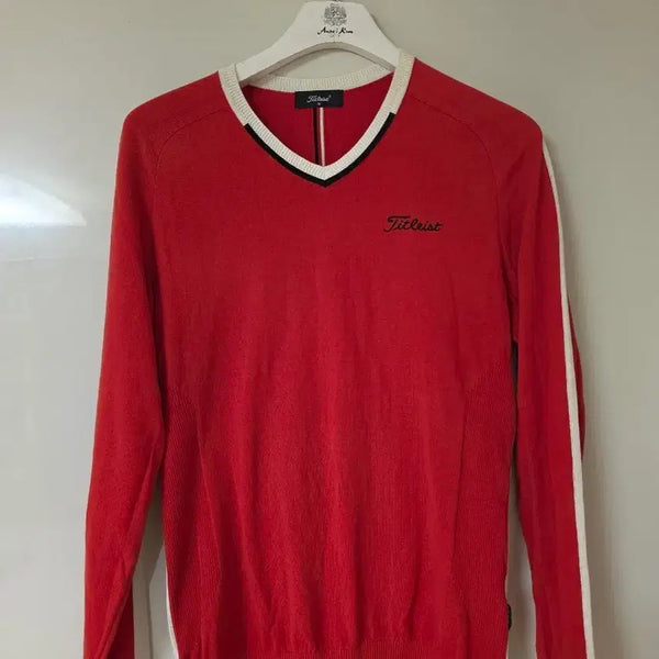[BUNJANG] Titleist Golf V-Neck Knit Sweater (M) / 타이틀리스트 골프 V넥  니트 M 레드