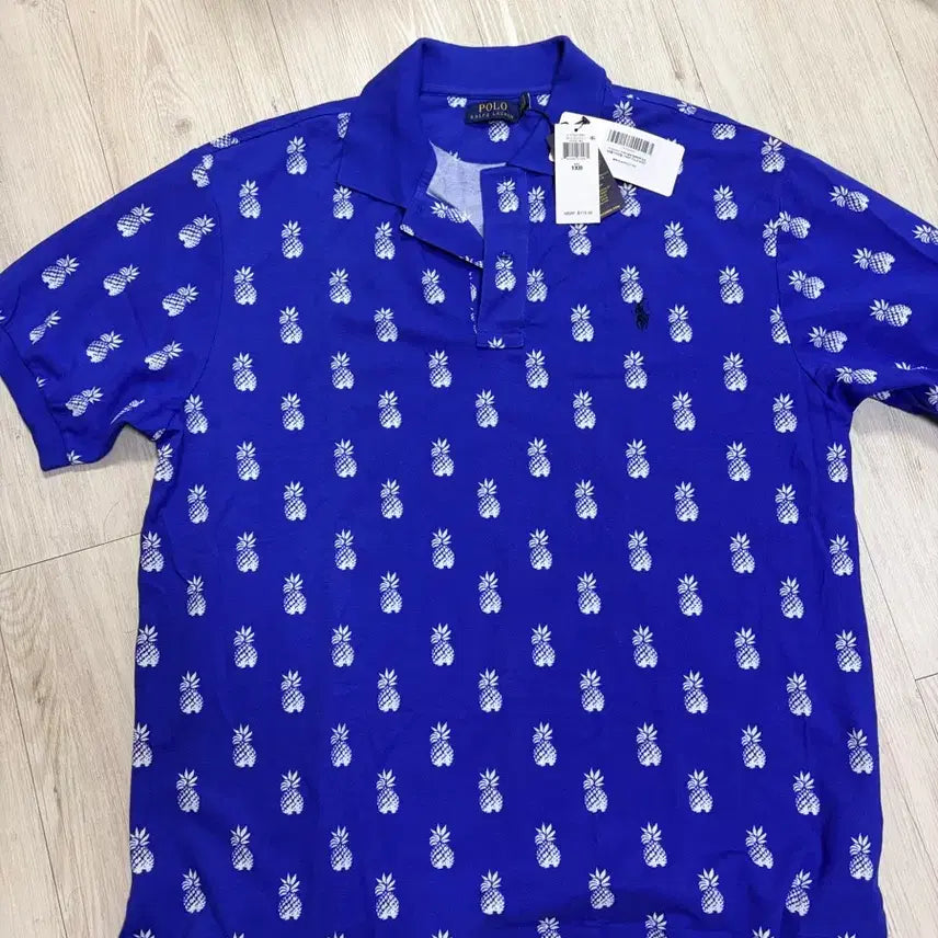 [BUNJANG] Polo Ralph Lauren Pineapple Pattern Polo Shirt Blue Big Size / (새상품)폴로 랄프로렌 파인애플 패턴 카라티 블루 빅사이즈