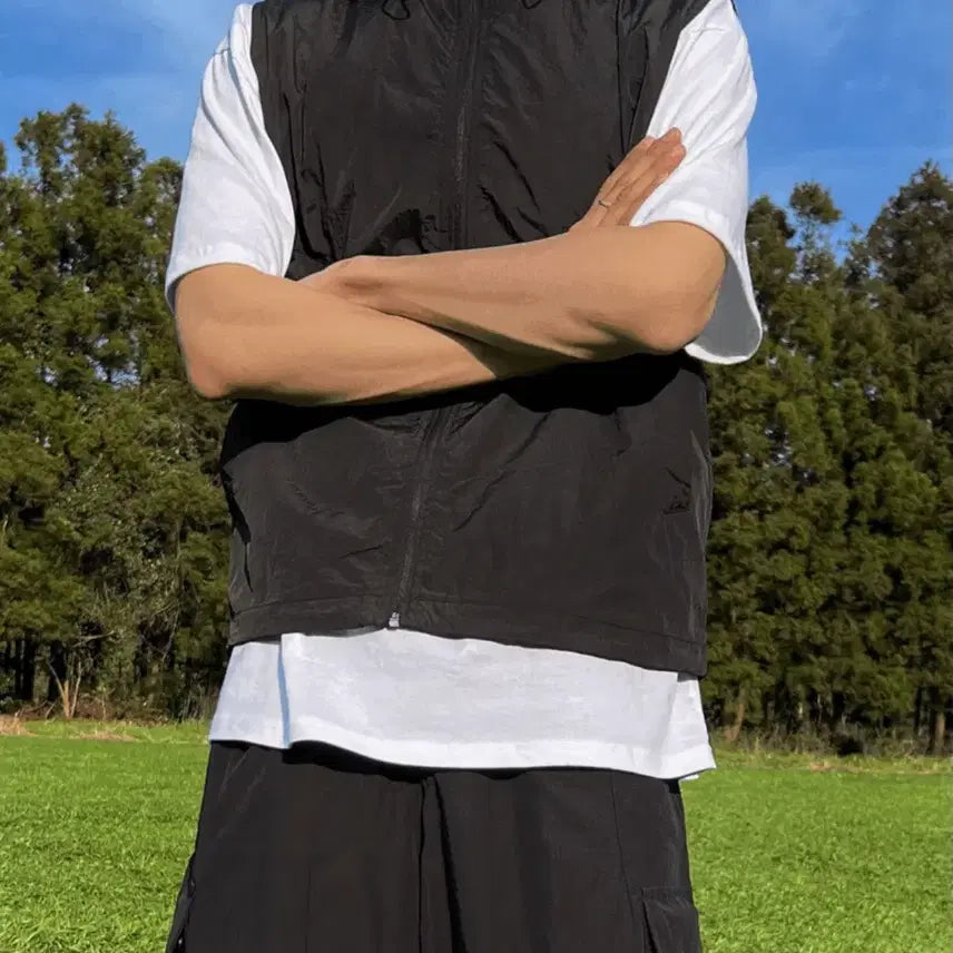 [BUNJANG] Nylon Hooded Vest / 나일론 후드 조끼