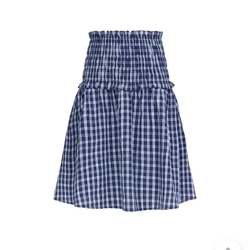 [BUNJANG] Checkered Shirring Midi Skirt / 체크무늬 셔링 스커트
