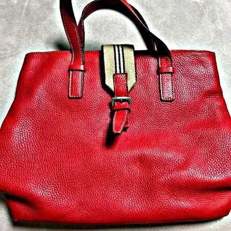 [BUNJANG] Burberry Classic Red Leather Tote Bag / 버버리클래식 정품가방