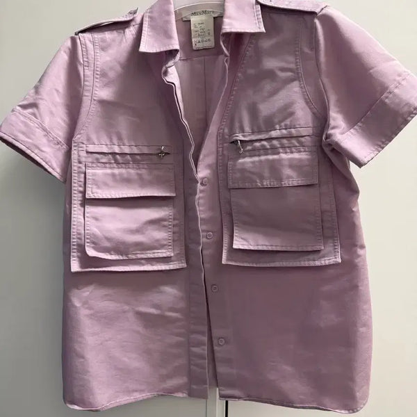 [BUNJANG] Max Mara Shirt Lavender Pocket Detail Size 36 / 막스마라 셔츠 36