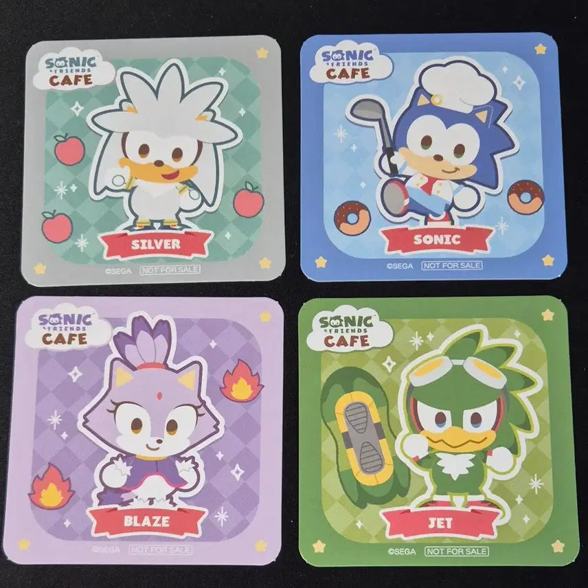 [BUNJANG] Sonic the Hedgehog Sonic Friends Cafe Coaster Set (Silver, Blaze, Jet) Bundle / 소닉 소닉프렌즈 카페 실버 소닉 블레이즈 제트 코스터 양도판매