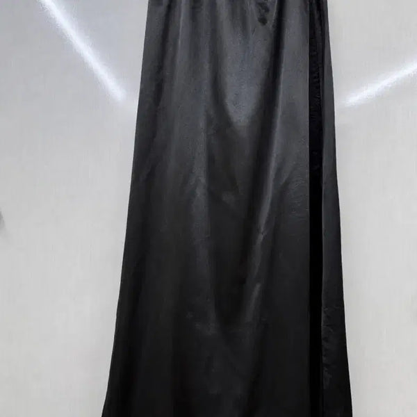 [BUNJANG] Black Satin Maxi Skirt / 블랙 새틴 맥시 스커트