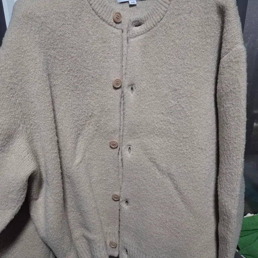 [BUNJANG] Solid Homme Knit Button Cardigan Beige Size 48 / 솔리드옴므 니트 버튼 가디건 48사이즈 새것컨디션입니다