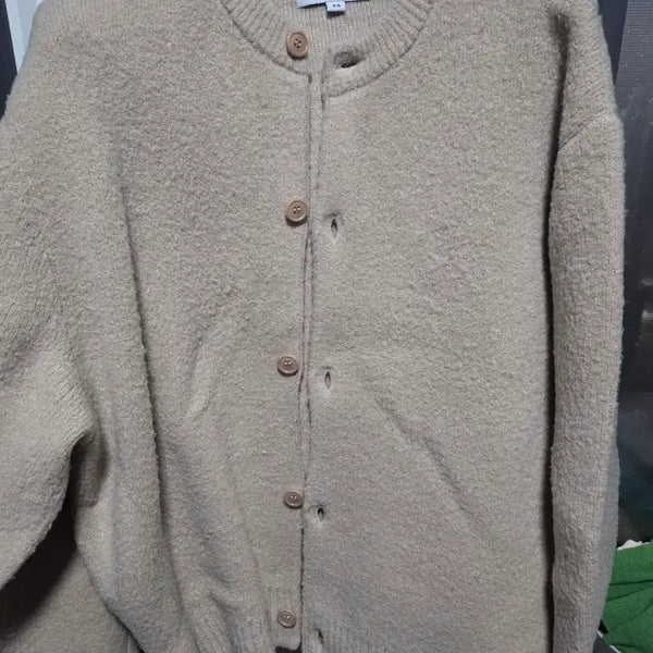 [BUNJANG] Solid Homme Knit Button Cardigan Beige Size 48 / 솔리드옴므 니트 버튼 가디건 48사이즈 새것컨디션입니다