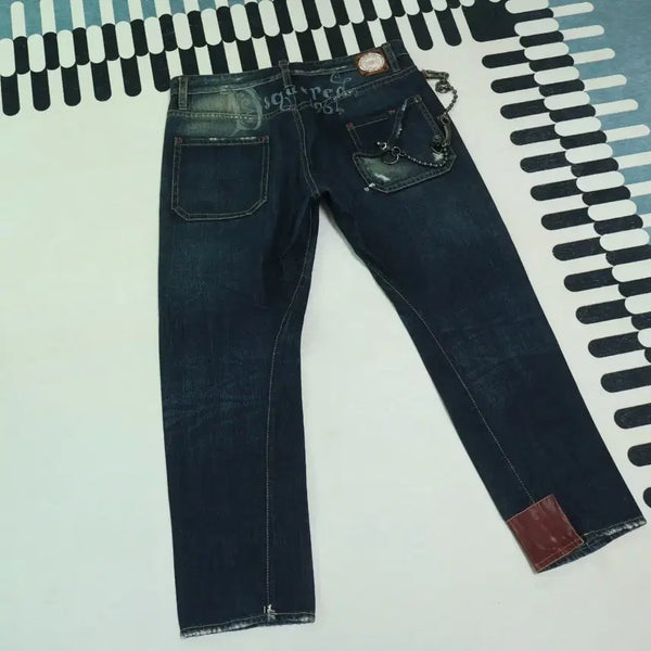 [BUNJANG] Dsquared2 08FW Archive 1964 Chain Denim Pants Size 52 / 디스퀘어드2 08FW 아카이브 1964 체인 데님 팬츠 52사이즈