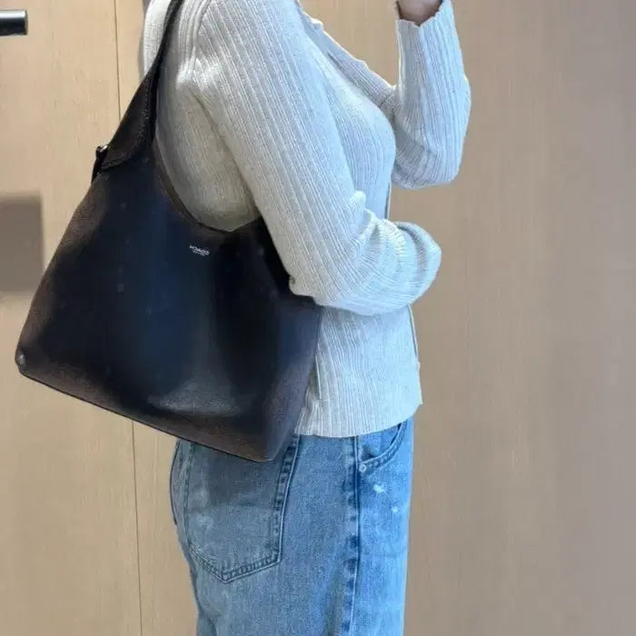 [BUNJANG] Coach Brooklyn Leather Shoulder Bag 28 Black Brown / 코치 브루클린 레더 숄더백 28 블랙 브라운 데일리백 크로스백 인기상품
