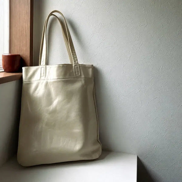 [BUNJANG] MHL. Margaret Howell Cowhide Leather Cream Tote Bag / 마가렛 호웰 소가죽 크림 토트백