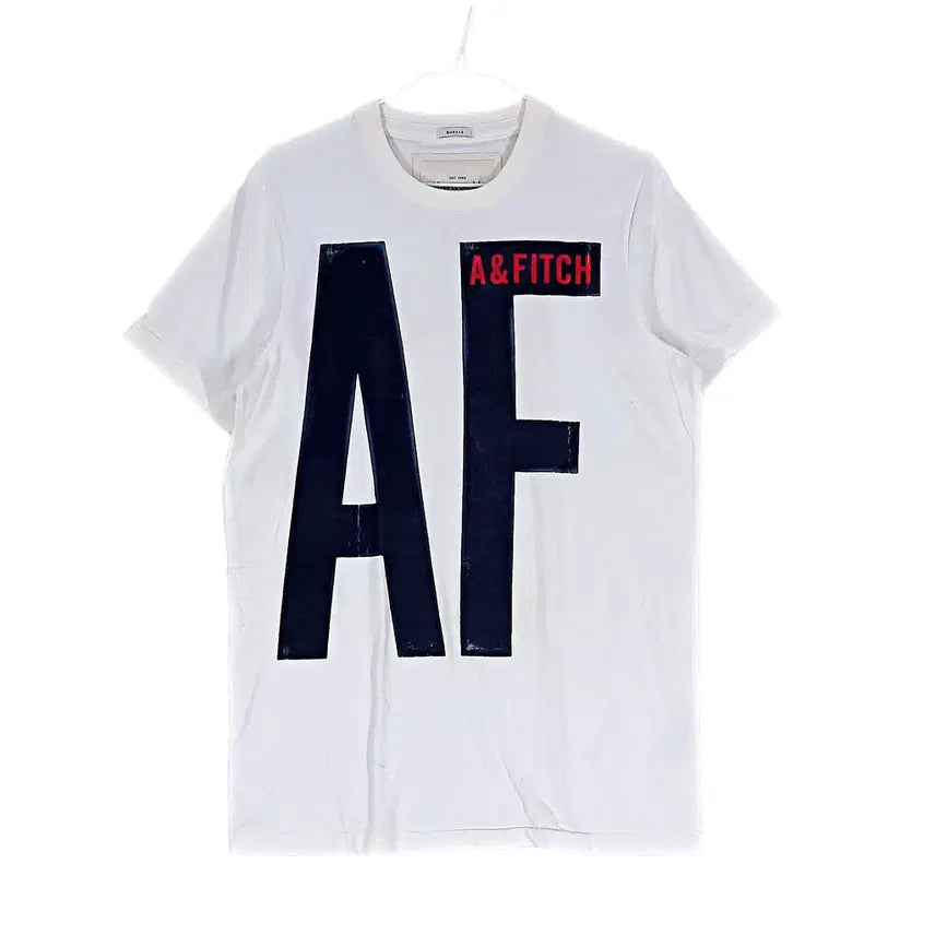 [BUNJANG] Abercrombie Men's Casual Oversized Short Sleeve T-Shirt White M (95) / 아베크롬비 남성 캐주얼한 오버핏 반팔티 95 화이트 00805