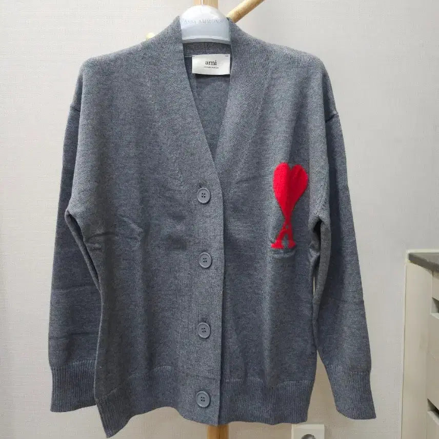[BUNJANG] AMI Paris Ami de Coeur Logo Wool Cardigan / 아미 하트 울가디건
