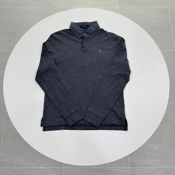 [BUNJANG] Hazzys Long Sleeve Collared Shirt Charcoal L 100 / 헤지스 긴팔 카라티 차콜 L 100