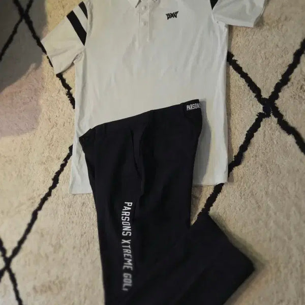 [BUNJANG] PXG Golf Wear White Collar T-Shirt Size 105 / PXG 골프웨어 반팔 카라티 흰색 105 가슴단면 55