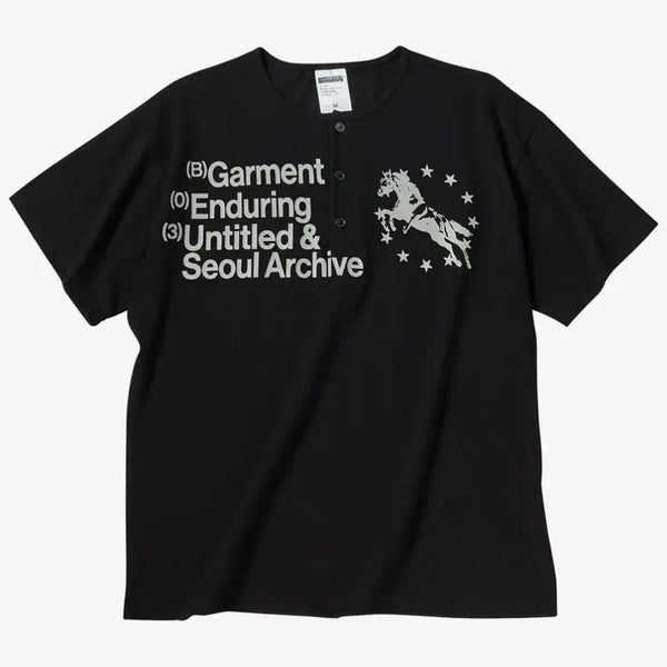 [BUNJANG] UNTITLED SEOUL Unicorn Henry Neck Crop T-Shirt Black M / 새상품) 언타이틀 서울 반팔티 블랙 M