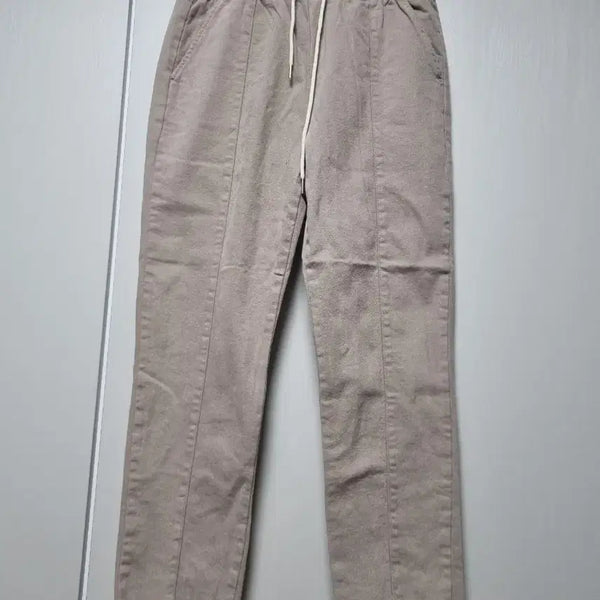 [BUNJANG] Straight Pintuck Beige Cotton Pants / 스트레이트 핀턱 베이지  팬츠