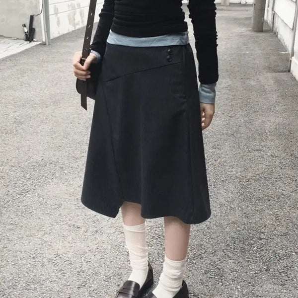 [BUNJANG] Unfettered Stripe Midi Skirt / 언버티 스트라이프 미디 스커트