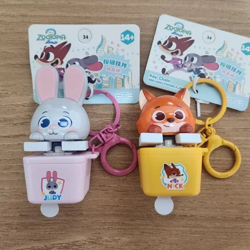 [BUNJANG] Zootopia Nick/Judy Keycap Clicker Keychain / (새제품) 주토피아 닉/주디 키캡 클리커 키링