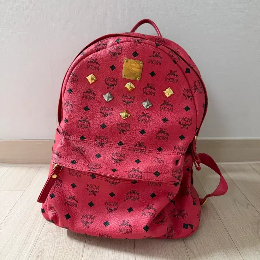[BUNJANG] MCM Visetos Stark Backpack Hot Pink L / MCM 비세토스 슈타크 백팩 핫핑크 L