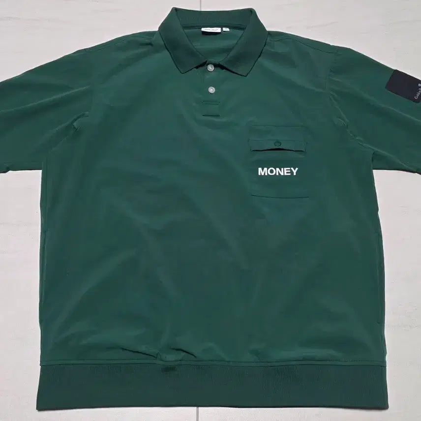 [BUNJANG] Kolon Golden Bear Green Pocket Polo T-Shirt M (100-105) / [코오롱 정품] 골든베어 그린 포켓 폴로티 M(100~105)