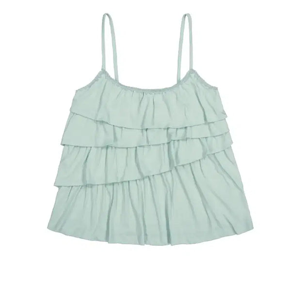 [BUNJANG] Expired Girl Asymmetrical Frill Top + Lace Tank Top Ivory Set / 익스파이어드걸 언발란스 프릴탑 + 레이스 탱크 탑 아이보리 세트