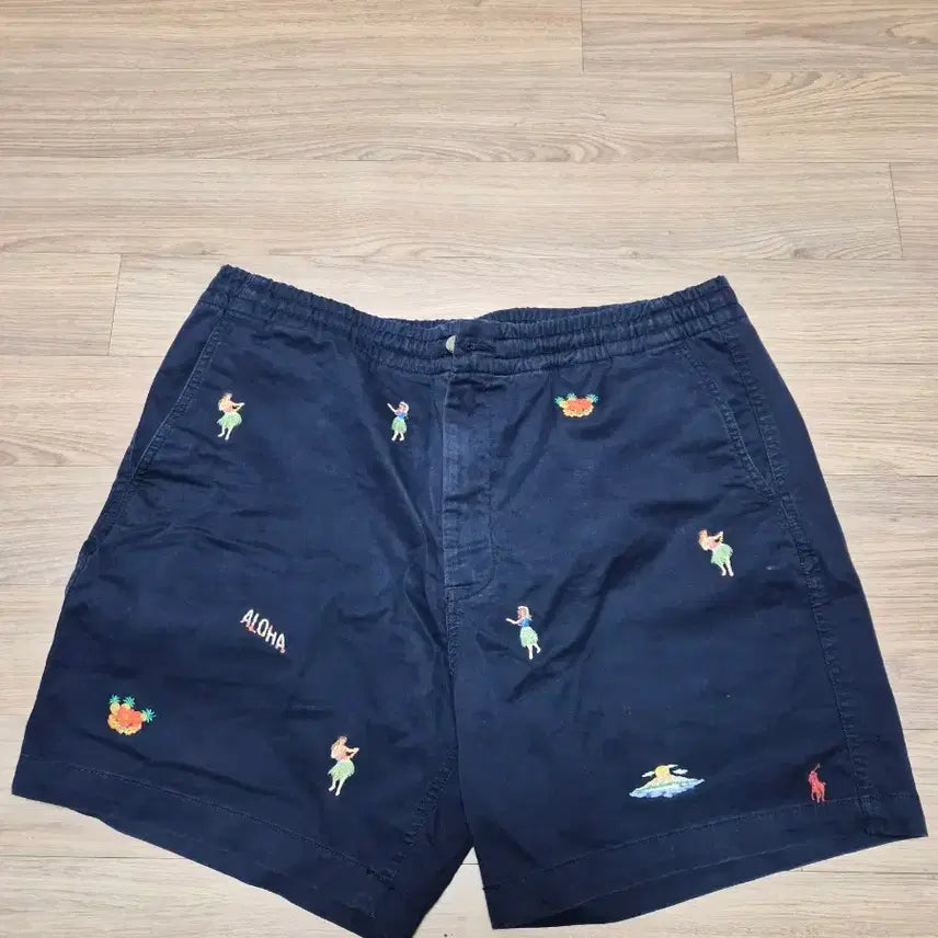[BUNJANG] Polo Ralph Lauren Hawaiian Pattern Shorts Navy / 폴로 랄프로렌 하와이안 셔츠 반바지 네이비
