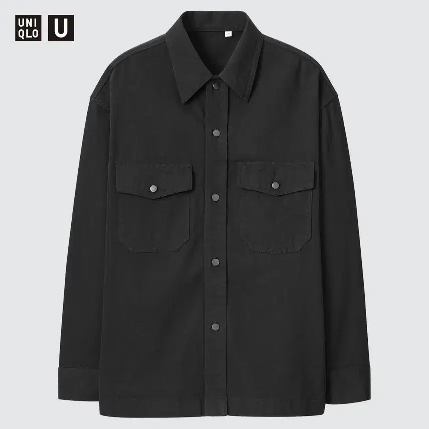[BUNJANG] Uniqlo U Denim Oversized Shirt (Black) XL / [XL] 유니클로 U 데님 오버사이즈 셔츠 (블랙)