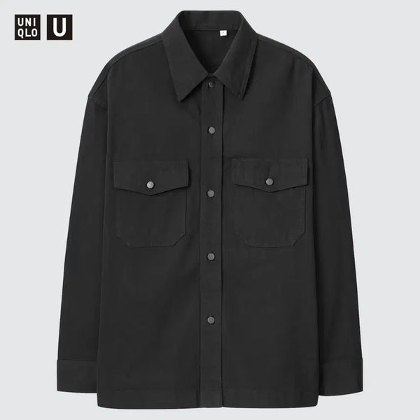 [BUNJANG] Uniqlo U Denim Oversized Shirt (Black) XL / [XL] 유니클로 U 데님 오버사이즈 셔츠 (블랙)