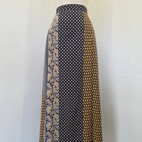 [BUNJANG] Patchwork Style Pattern Long Skirt / 패치워크 스타일 패턴 롱 스커트