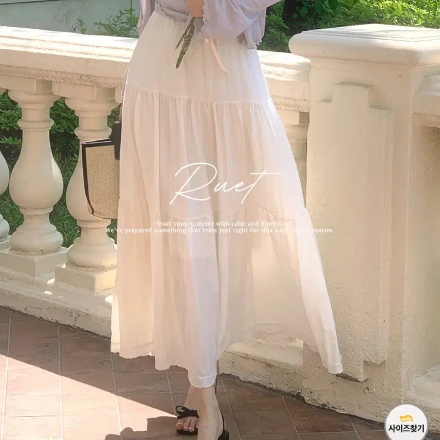 [BUNJANG] Everymorning Luette Tiered Lace Long Skirt Ivory / 에브리모닝 [휴양지/캉캉스커트/치마] 루엣 캉캉 레이스 롱 스커트