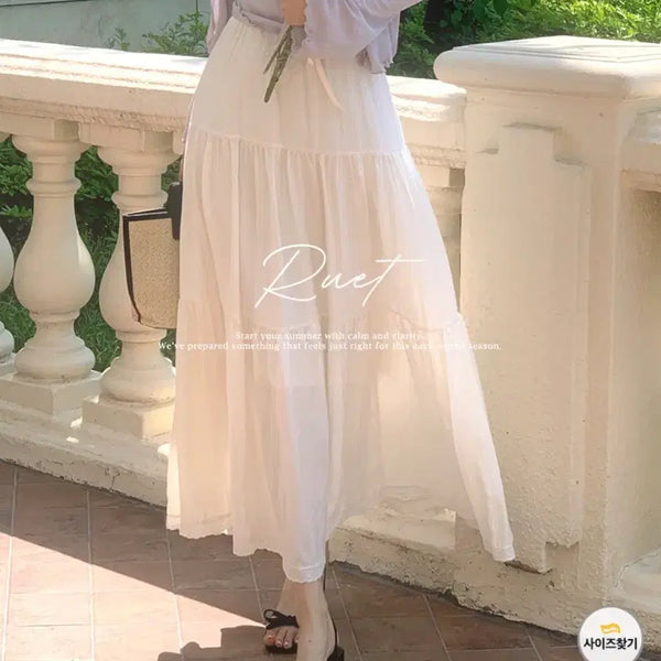 [BUNJANG] Everymorning Luette Tiered Lace Long Skirt Ivory / 에브리모닝 [휴양지/캉캉스커트/치마] 루엣 캉캉 레이스 롱 스커트