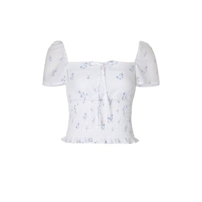 [BUNJANG] Not Your Rose Floral Puff Blouse / 낫유어로즈 플로럴 퍼프 블라우스