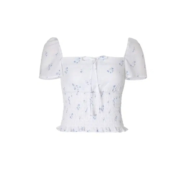 [BUNJANG] Not Your Rose Floral Puff Blouse / 낫유어로즈 플로럴 퍼프 블라우스