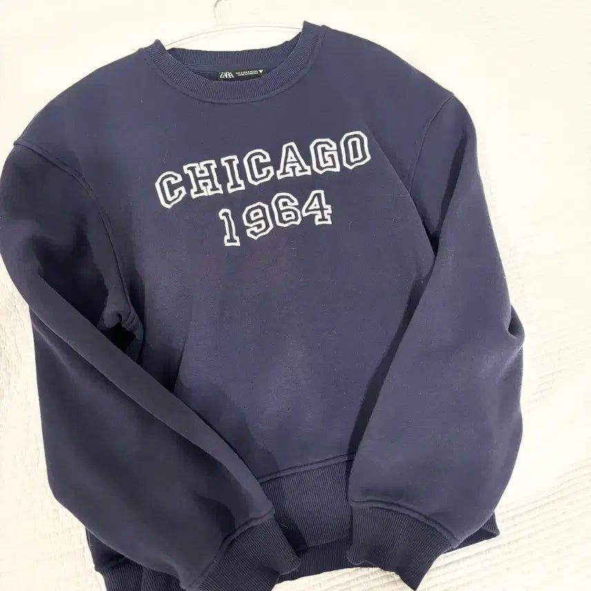 [BUNJANG] Zara Chicago 1964 Sweatshirt Navy / ZARA 시카고 1964 맨투맨 네이비 자라 긴팔티셔츠 기모