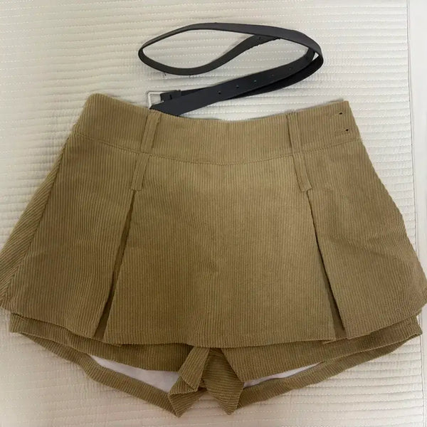 [BUNJANG] Corduroy A-Line Skirt Pants / 코듀로이 a라인 치마 바지