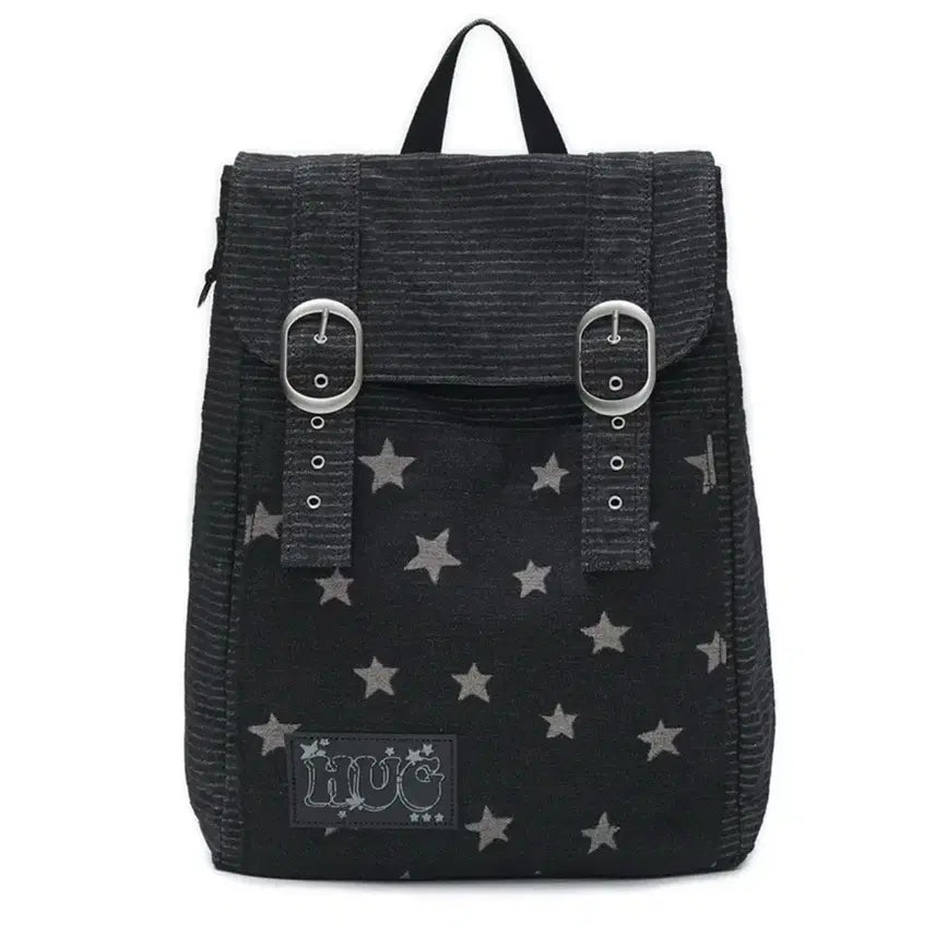 [BUNJANG] hugeskin Star Dust Denim Backpack (Black Denim) / 허그유어스킨 스타 더스트 데님 백팩(블랙 데님)